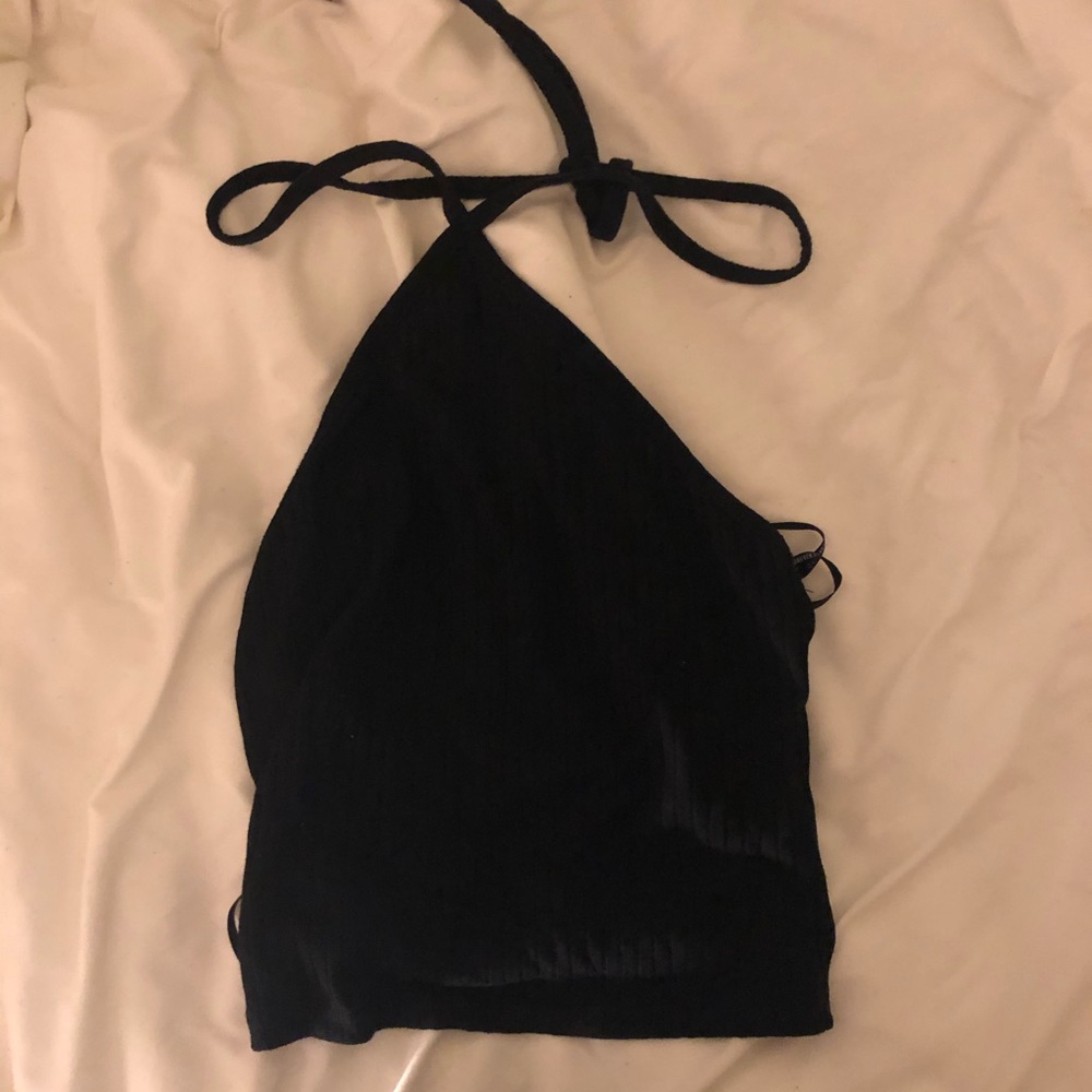 F21 Ribbed Halter Crop Top